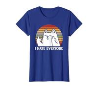Odio a Todos los Gatos Camiseta, Mujer, Azul Real, XXL