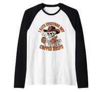 Odio a Todos, Pero el café Ayuda a Skeleton Cowboy Western Camiseta Manga Raglan