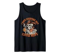 Odio a Todos, Pero el café Ayuda a Skeleton Cowboy Western Camiseta sin Mangas
