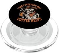 Odio a Todos, Pero el café Ayuda a Skeleton Cowboy Western PopSockets PopGrip para MagSafe