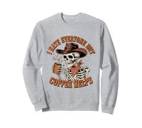 Odio a Todos, Pero el café Ayuda a Skeleton Cowboy Western Sudadera