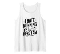 Odio Correr Pero aquí Estoy Divertido Humor Fitness Camiseta sin Mangas