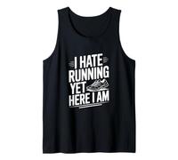 Odio Correr Pero aquí Estoy Divertido Humor Fitness Camiseta sin Mangas