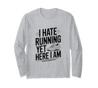 Odio Correr Pero aquí Estoy Divertido Humor Fitness Manga Larga