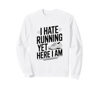Odio Correr Pero aquí Estoy Divertido Humor Fitness Sudadera