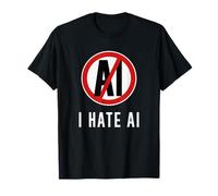 Odio el Contenido de IA contra el Arte Anti IA Inteligente Artificial Camiseta