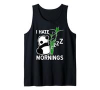 Odio Las Mañanas Panda Dormilón Frase Graciosa Camiseta sin Mangas