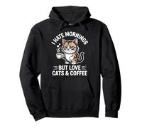 Odio Las mañanas Pero me encantan los Gatos y el café Sudadera con Capucha
