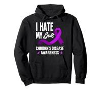 Odio mis entrañas Concientización sobre la Enfermedad de Crohn del Guerrero de Crohn Sudadera con Capucha