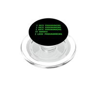 Odio programar Funciona Me Encanta programar Codificador de codificación PopSockets PopGrip para MagSafe
