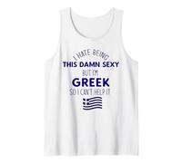 Odio SER Tan Maldito Sexy Pero Soy Griego ASÍ Que NO Puedo Ayudar Meme Camiseta sin Mangas