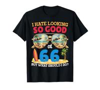 Odio verme Tan Bien a los 66 años Divertido cumpleaños Verano Camiseta