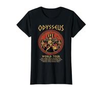 Odiseo World Tour Mitología Griega Antigua La Odisea Camiseta gráfica económica, Mujer, Negro, M