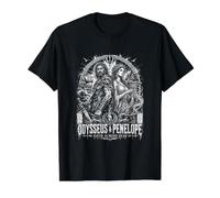 Odiseo y Penélope Juramento a través de los Mares Myth Saga Camiseta gráfica económica, Hombre, Negro, M