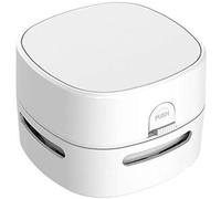 ODISTAR Aspiradora de escritorio, mini barredora de polvo de mesa, ahorro de energía, alta resistencia de hasta 400 minutos, diseño giratorio de 360º para teclado/hogar/escuela/oficina (blanco)