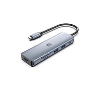 Oditton Hub USB C, concentrador adaptador 6 en 1 con HDMI 4K, cargador PD de 100 W, 3 puertos USB 3.0, SD/TF, compatible con portátiles USB C Dell XPS/HP/Surface y otros dispositivos tipo C
