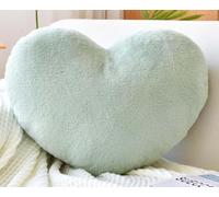 ODIWEN Cojín de Peluche en Forma de Corazón, Cojín Decorativo de Sofá de Felpa, Almohada de Amor, Decoración de Sofá (Verde Claro)