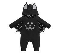 Odizli Disfraz de murciélago de Halloween para bebé, niña, niño, manga larga, pelele, 3#negro, 2-3 años