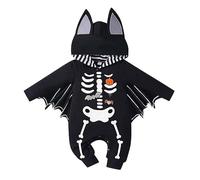 Odizli Disfraz de murciélago de Halloween para bebé, niña, niño, manga larga, pelele, 9#negro, 6-12 Meses