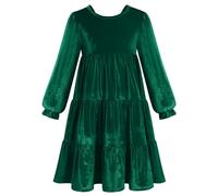 Odizli Niños Niñas Otoño Invierno Manga Larga Terciopelo Volantes Una Línea Princesa Vestido Navidad Boda Festivo Vestido de Ter, verde, 7-8 años