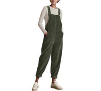 Odizli Peto de pana para mujer, corte holgado, mono largo con bolsillos, verde, S