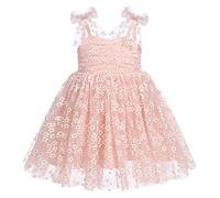 Odizli Vestido de tul de princesa, tutú, sin mangas, con purpurina, para fiestas, Flor rosa., 6-12 Meses