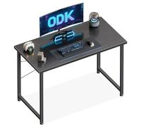 ODK Escritorio Pequeña, 100x48cm Mesa de Estudio de Ordenador con Pies Ajustables Mesa de Escritura de Ordenador para Oficina, Dormitorio, Negro