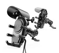 ODKBFG Motocicleta GPS Soporte Soporte Carga Rápida 15 W Inalámbrico A Prueba Golpes para Manillar Teléfono Inteligente, Antirrobo para Bicicleta Resistente Al Agua(Wireless Charger M)