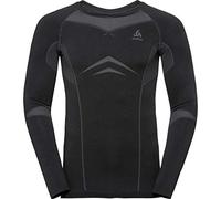 ODLO 195792-60056 BL Top Crew Neck L/S Fundamentals PERFOR - Black/ODLO Graphite Grey Sweatshirt Hombre Tamaño L