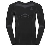 ODLO 195792-60056 BL Top Crew Neck L/S Fundamentals PERFOR - Black/ODLO Graphite Grey Sweatshirt Hombre Tamaño M