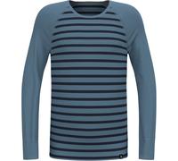 ODLO Active Warm Kids Stripes Bl Top Crew Neck L/s - Niño - Azul - talla 8 años- modelo 2025