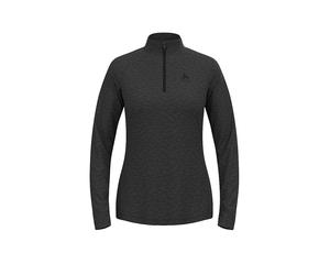 ODLO Camiseta interior con cremallera para mujer Essentials Ceramiwarm negro | L