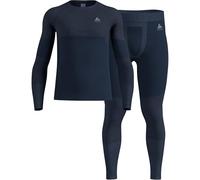 Odlo Conjunto de ropa interior para hombre Fundamentals Performance Warm, Azul oscuro (Dark Sapphire), M