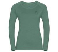 Odlo Crew Neck Concord Sweatshirt Sudadera para Mujer, Crema de Menthe-Flower Leaf Print Ss20, Medium