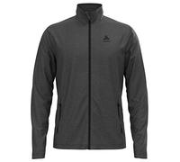 Odlo Herren ROY Midlayer mit Kapuze und durchgehendem Reißverschluss, Shale Grey - Black Stripes, XL