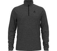 Camisa de manga larga para hombre Odlo zip Roy capa intermedia con cremallera, Shale Grey - Black Stripes, XXL EU