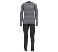 ODLO Long Active Warm Eco Set-Black/Grey Melange Tracksuit, 116 cm Unisex