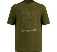 Odlo - Ropa de senderismo - Merino Tencel Hyper Map Tee M Guacamole Melange de Lana - Talla M - Caqui Caqui M