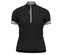 Odlo Mujer Camiseta de Ciclismo con Media Cremallera Essentials, Black - odlo Silver Grey, S