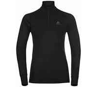 Odlo camiseta manga larga Turtle Neck 1/2 zip ECO vêtement running femme L Noir