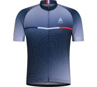 ODLO Performance S/s Jersey Tshirt S/u Collar S/s Full Zip - Hombre - Azul - talla L- modelo 2026