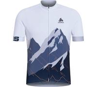 ODLO Performance S/s Jersey Tshirt S/u Collar S/s Full Zip - Hombre - Blanco / Azul - talla S- modelo 2025