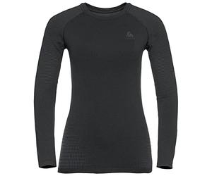 Odlo Performance Warmcrew Camiseta de Manga Larga Mujeres Black/New odlo Graphite Grey