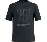 Odlo - Ropa de senderismo - Merino Tencel Hyper Map Tee M Black Melange de Lana - Talla L - Blanco Blanco L