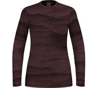 Odlo - Ropa interior térmica mujer - BL Top Crew Neck LS Merino Ridgelines W Fudge Black para Mujer de Lana - Talla XS - Burdeos Burdeos XS