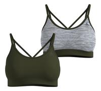 Odlo - Ropa de senderismo mujer - Seamless Low Bra W Deep Depths/Grey Melange para Mujer - Talla S - Caqui Caqui S