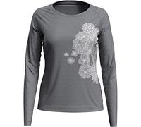 Odlo Sudadera de Cuello Redondo Concord para Mujer, Gris Jaspeado, Estampado de círculos, SS20, XS
