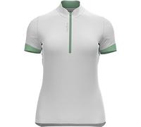 Odlo Women's Essential Half Zip Jersey, White - Hemlock, S