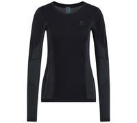 ODLO Zeroweight Pk Windproof Warm Bl Top Crew Neck L/s W - Mujer - Gris / Negro - talla S- modelo 2025