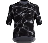 ODLO Zeroweight Pro Print Tshirt S/u Collar S/s Full Zip - Hombre - Negro / Blanco / Gris - talla XL- modelo 2025